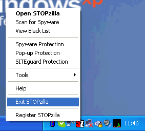 Uninstall StopZilla